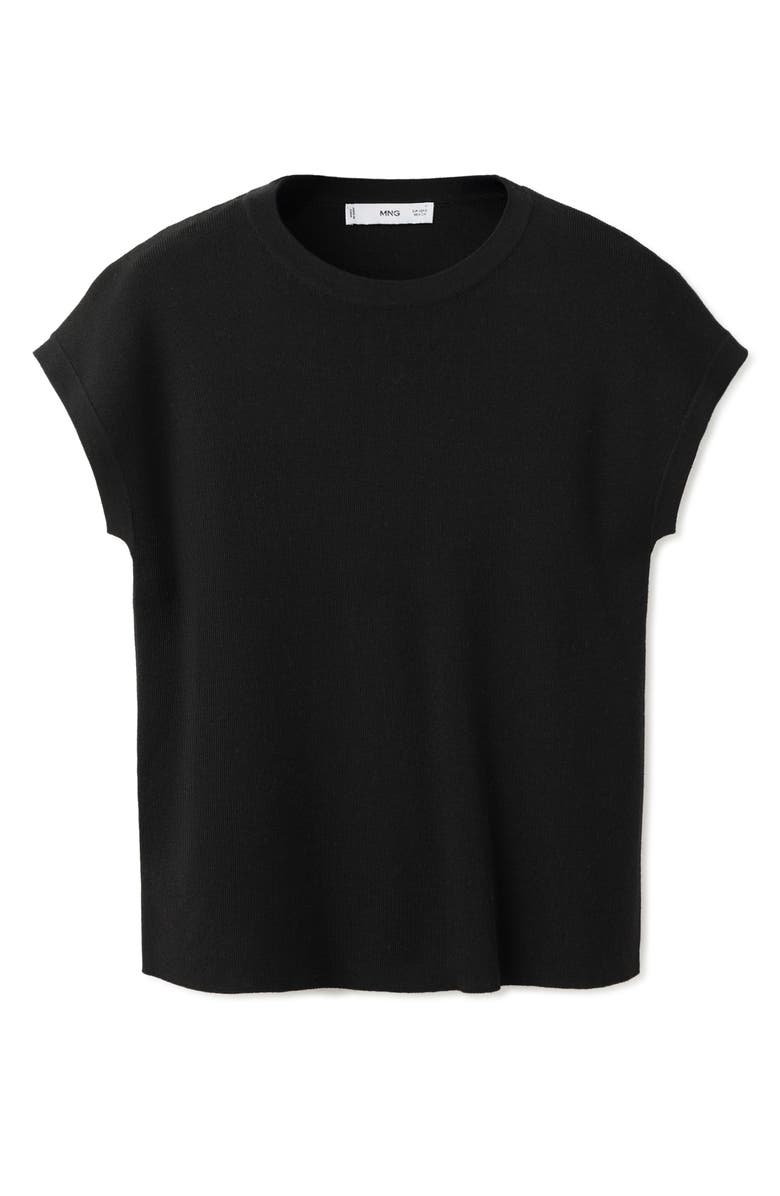 MANGO Short Sleeve Cotton Blend Sweater, Alternate, color, 