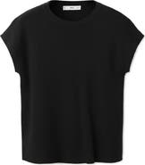 MANGO Short Sleeve Cotton Blend Sweater