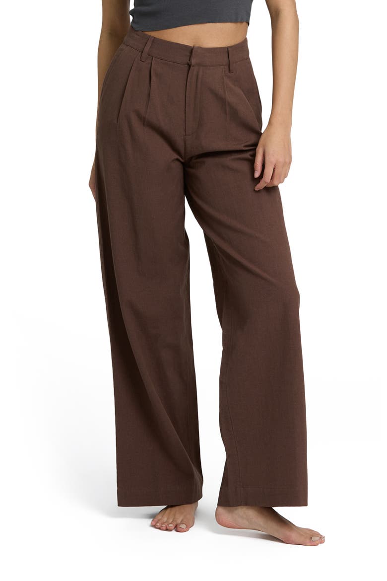 Perfect Day Pleated Pants, Main, color, TEAK