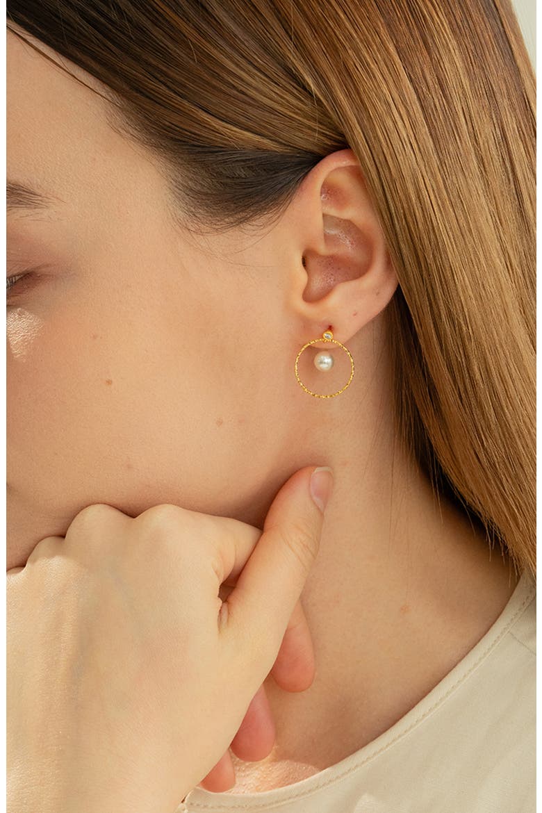 Sterling Silver 18k Gold Plated Scarlett Earrings Dainty Trendy, Alternate, color, Gold