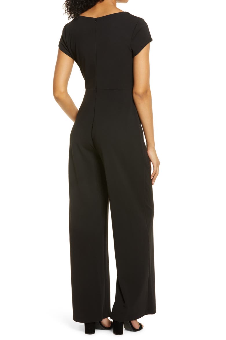 Cap Sleeve Jumpsuit, Alternate, color, BLACK
