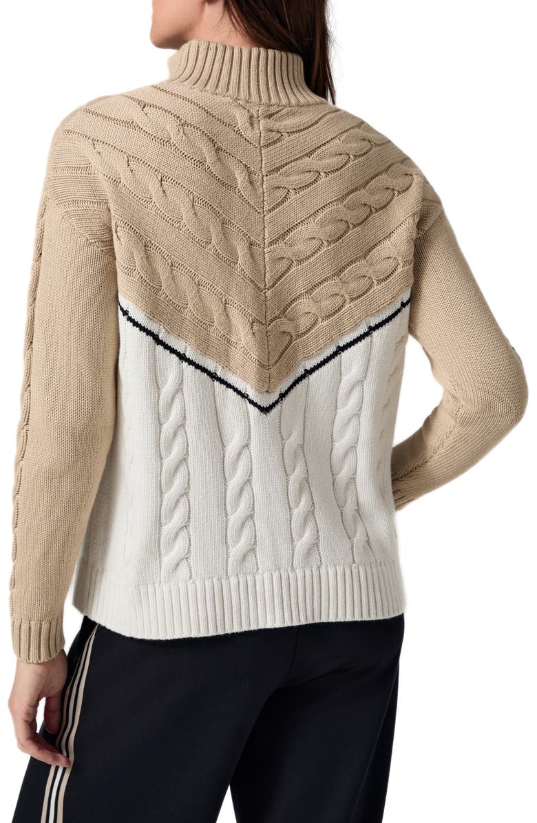 Alp N Rock Jordan Colorblock Half Zip Organic Cotton Cable Sweater, Alternate, color, 