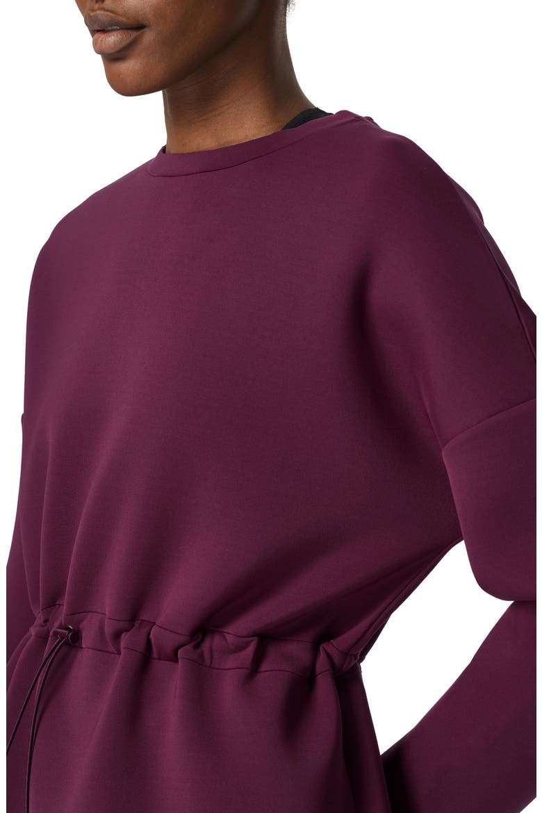 Grace Toggle Crewneck Sweatshirt, Alternate, color, PLUM RED