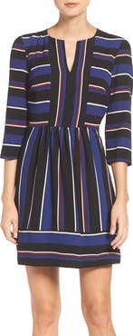 Charles Henry Stripe Woven Fit & Flare Dress