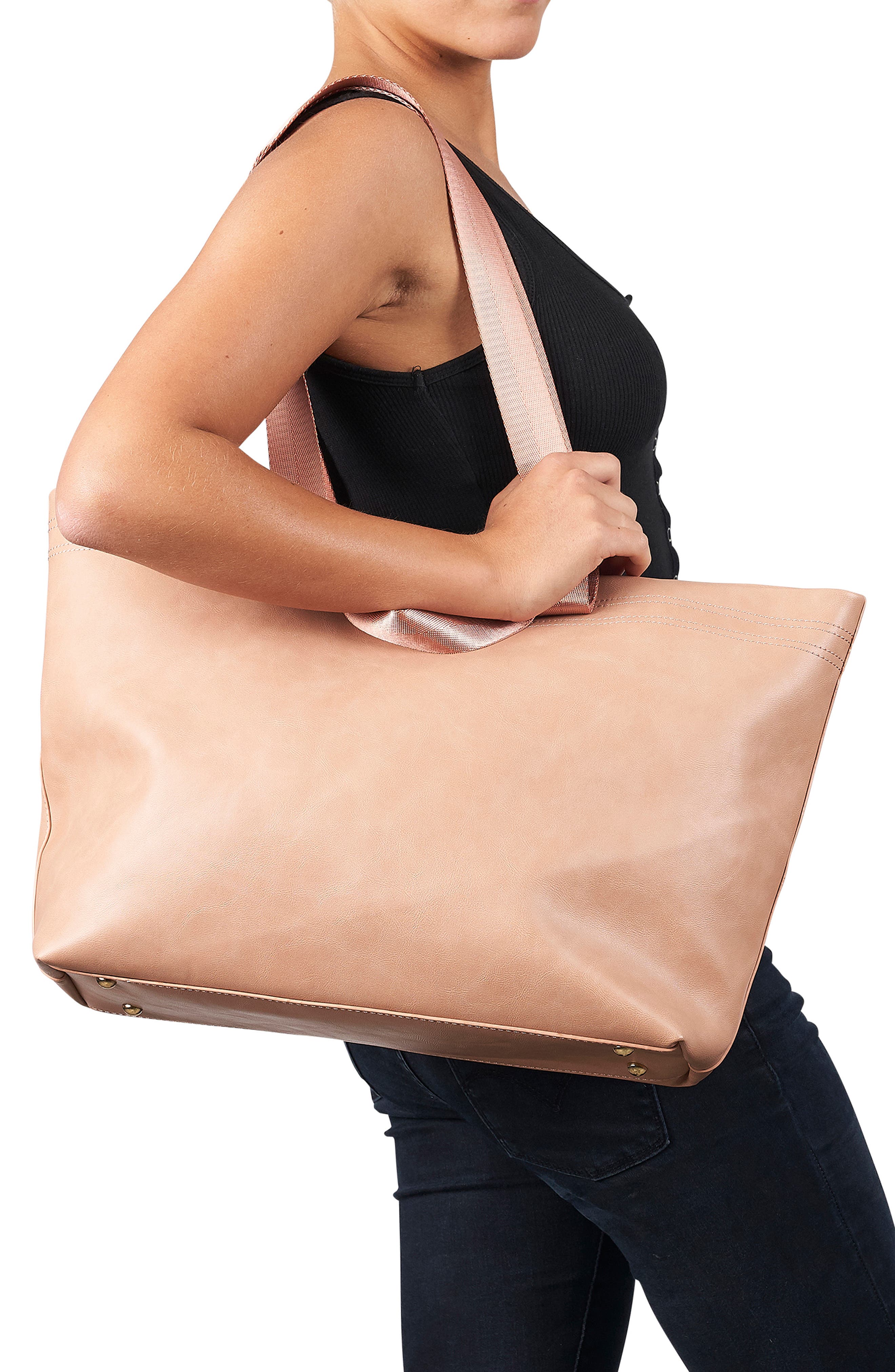 Mad for You Vegan Leather Tote, Alternate, color, NUDE