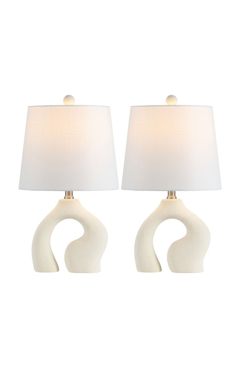 JONATHAN Y Tula 19" Scandinavian Minimalist Ceramic Arch LED Table Lamp, Main, color, 