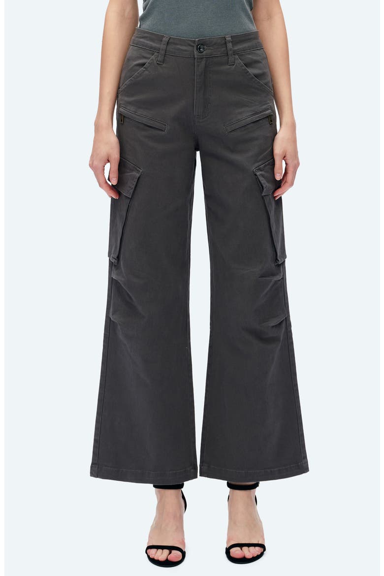 Fann High Waist Wide Leg Cargo Jeans, Main, color, GRAY
