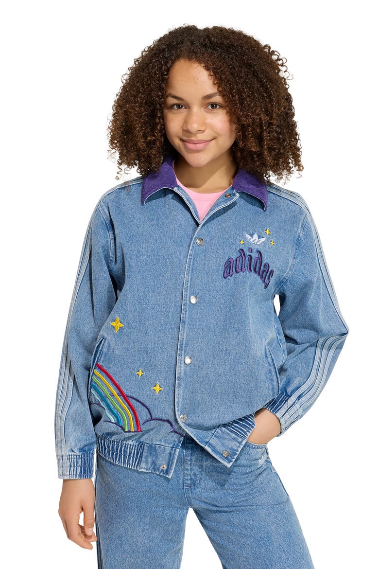 Kids' Originals Rainbow Denim Jacket, Alternate, color, LIGHT DENIM
