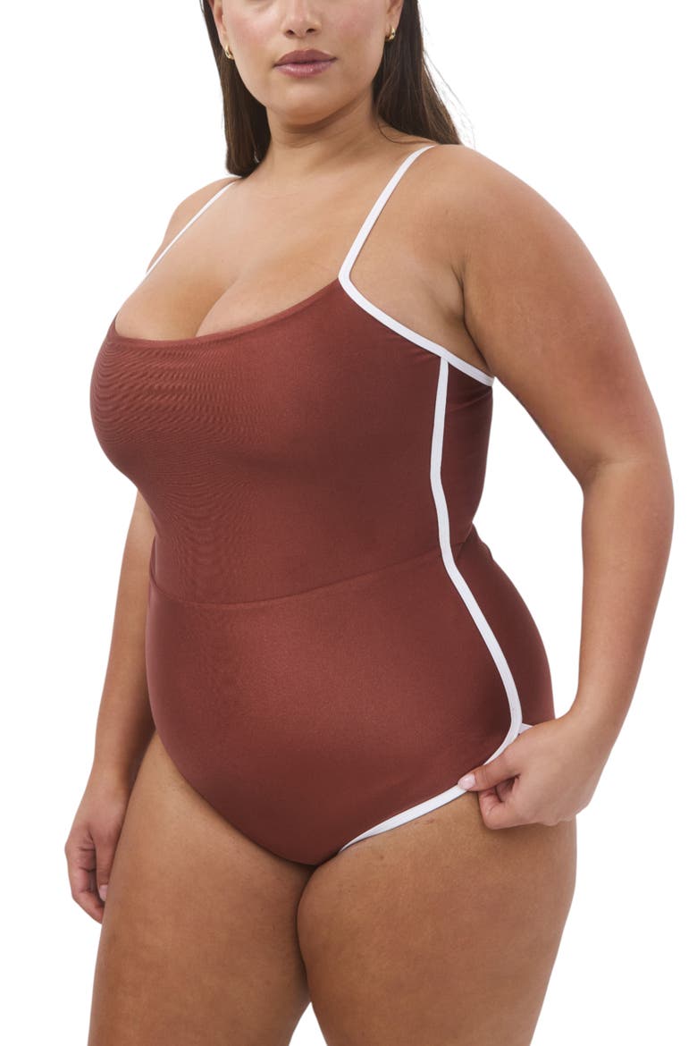 Lurex Onepiece Swimsuit, Alternate, color, Silver Black Lurex