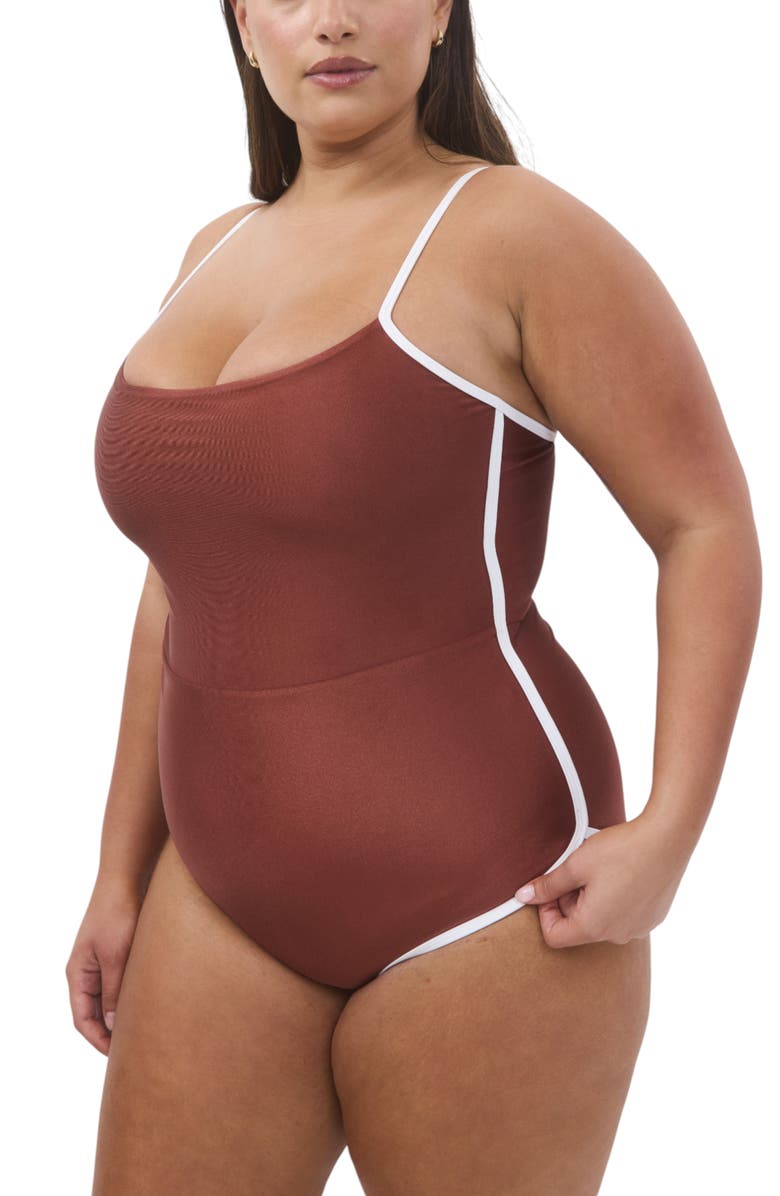 Biliblond Lurex Onepiece Swimsuit, Alternate, color, Silver Black Lurex