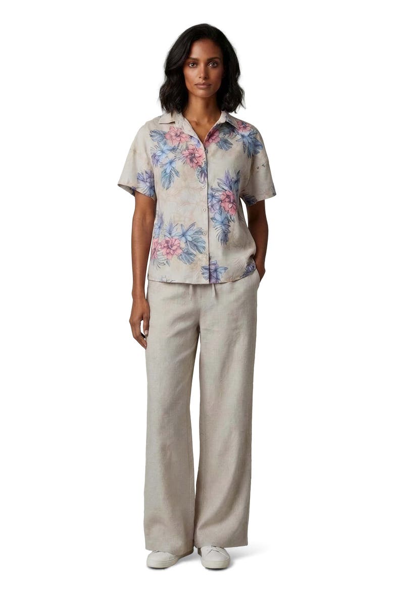 Womens Wide-leg Linen Pant, Main, color, NATURAL