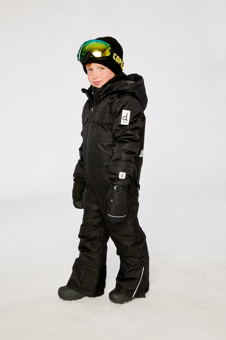 Teknik Fleece-Lined & Reinforced Knees One Piece Snowsuit, Alternate, color, Noir