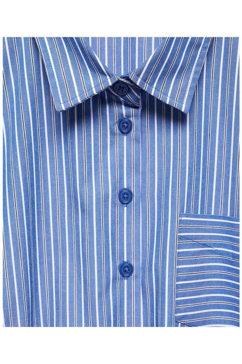 Stripe Cap Sleeve Shirtdress, Alternate, color, BLUE