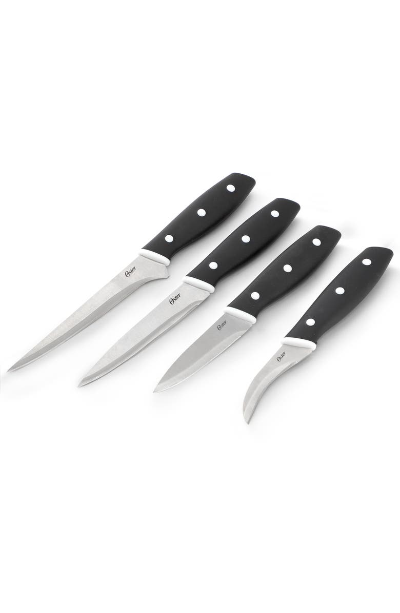 OSTER Collister 15 Piece Stainless Steel Cutlery Set with Soft Grip Handles, Alternate, color, Black