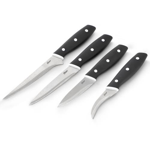 Oster Collister 15 Piece Stainless Steel Cutlery Set With Soft Grip Handles In Black