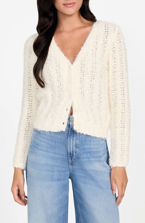 Bea Open Stitch Fuzzy Cardigan