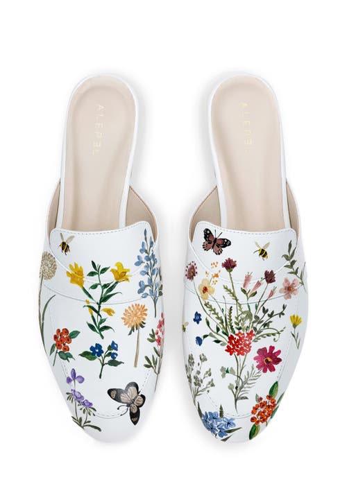 Alepel Women's Pressed Flowers Mule In Pressed Flowers
