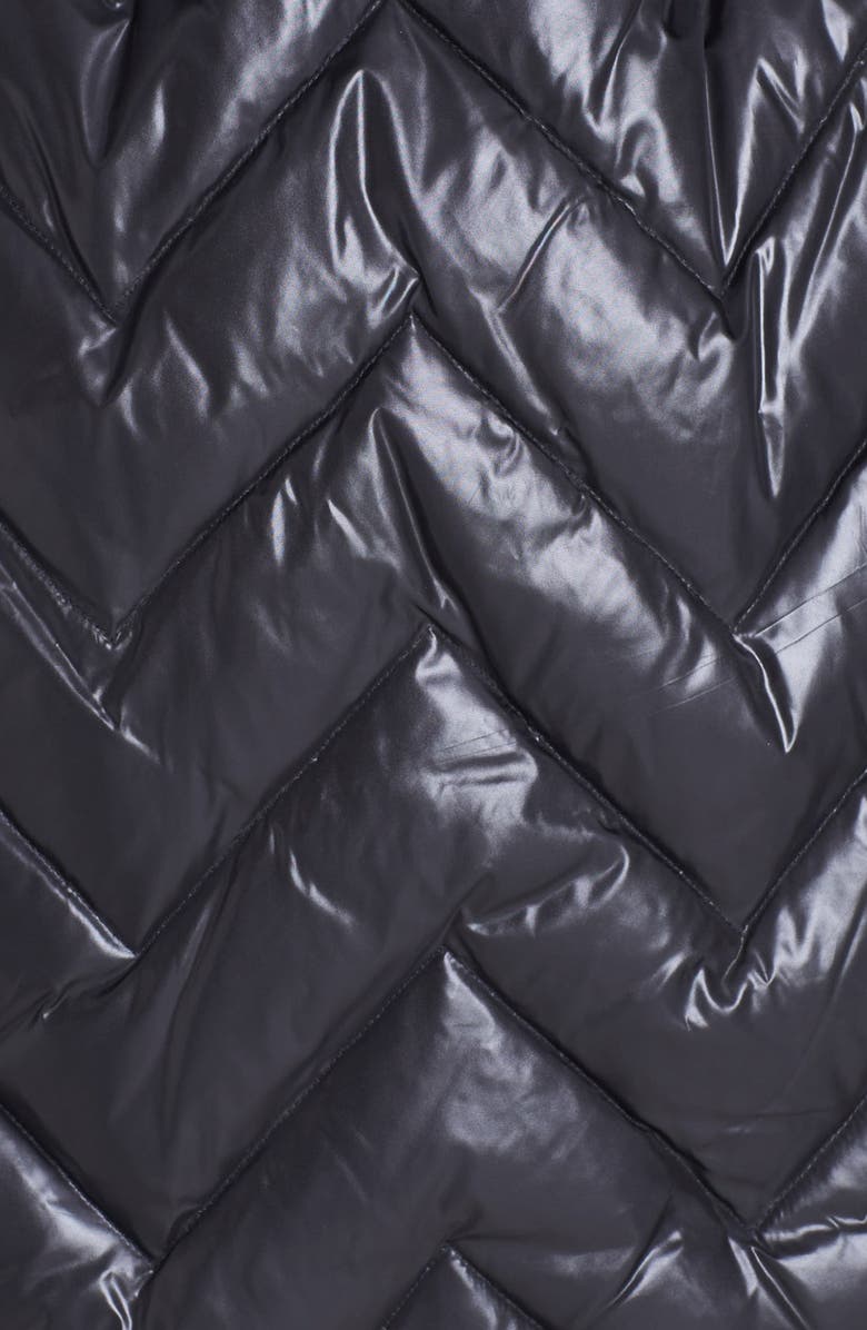 Via Spiga Genuine Rabbit Fur Trim Down & Feather Coat, Alternate, color, 