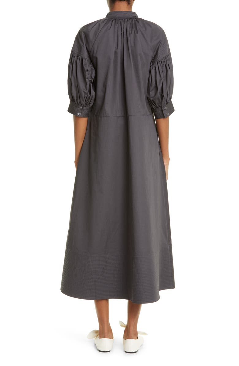 CO Shirred Cotton Poplin Midi Dress, Alternate, color, 