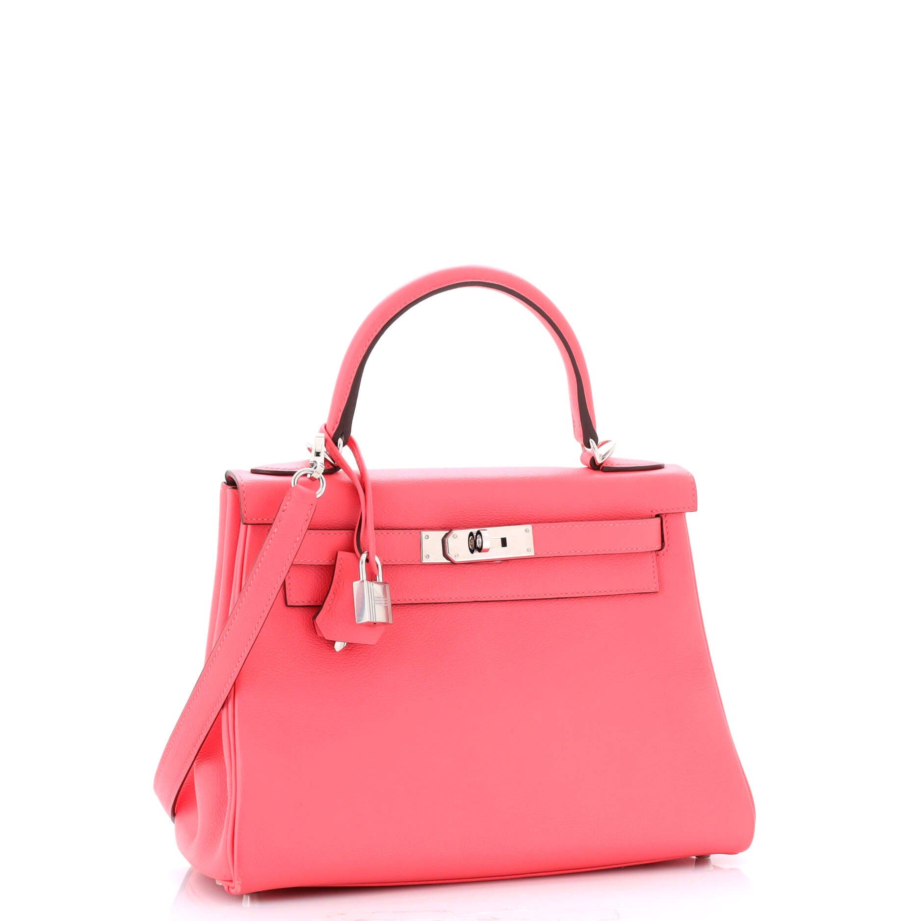 Pre-Owned Hermes Kelly Handbag Pink Evercolor with Palladium Hardware 28, Alternate, color, Rose Azalee