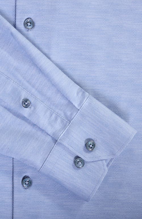 Bugatchi James Ooohcotton® Herringbone Button-up Shirt In White