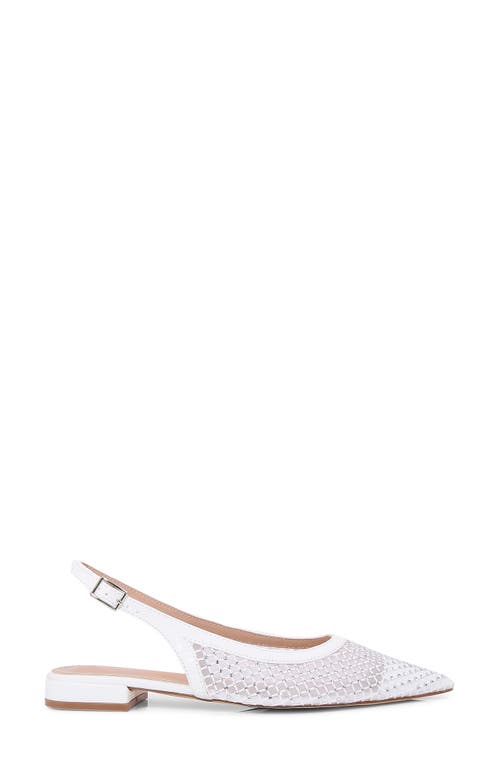 BERNESS BERNESS KENNA RHINESTONE FISHNET SLINGBACK POINTED TOE SKIMMER FLAT