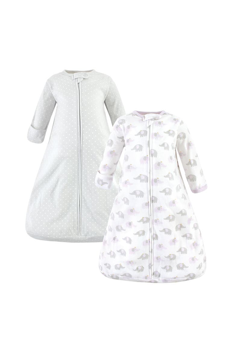 Snug Cotton Long-sleeve Sleep Cocoon (baby), Main, color, Lilac Elephants Long Sleeve