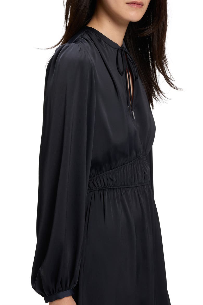 Decly Tie Neck Long Sleeve Dress, Alternate, color, DK BU
