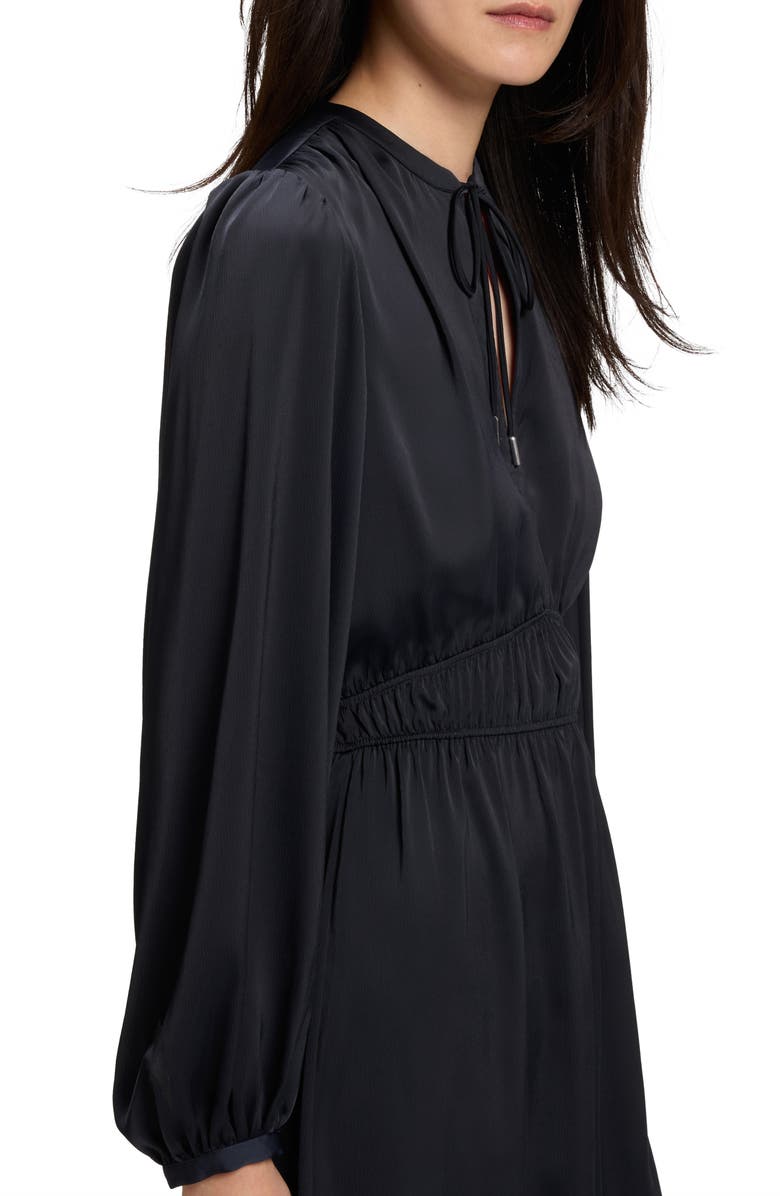 BOSS Orange Decly Tie Neck Long Sleeve Dress, Alternate, color, Dark Blue