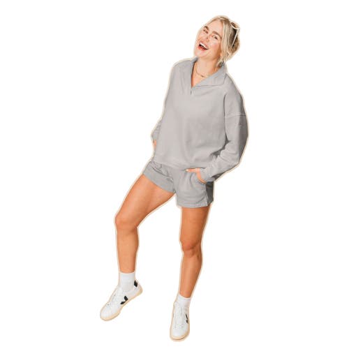 Ocio Organic Cotton Teddy Everywhere Shorts In Gray