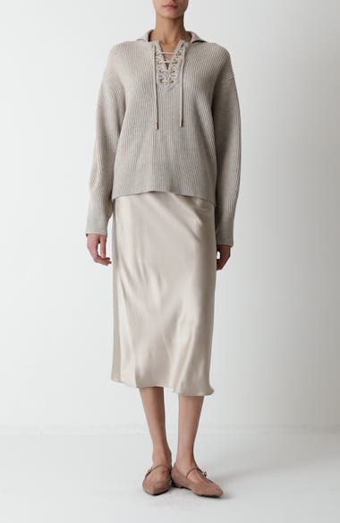 【関税&送料込み】Max Mara 'Carnet' Skirt Max Mara Carnet Silk Satin Midi Skirt | Nordstrom