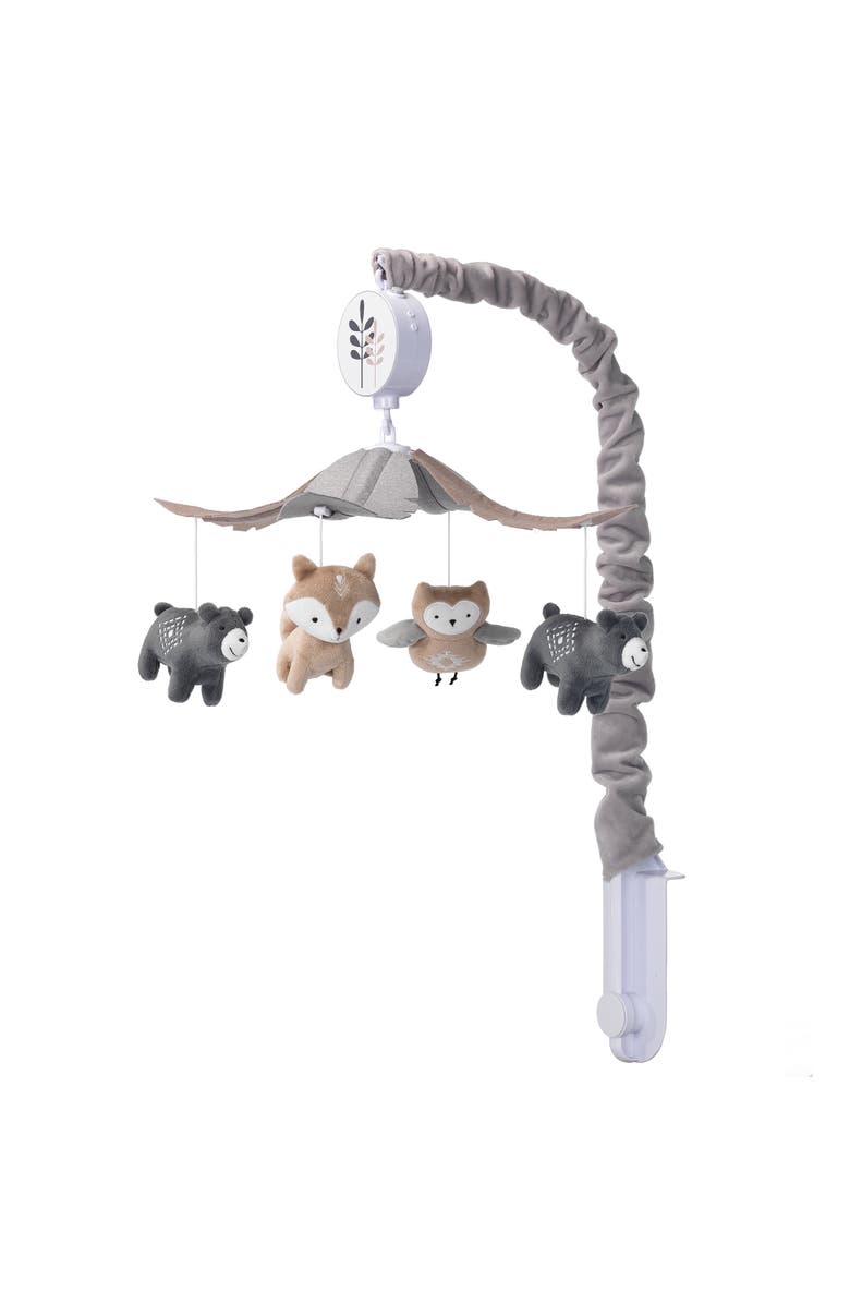 Lambs & Ivy Woodland Forest Musical Baby Crib Mobile Soother Toy, Alternate, color, Grey