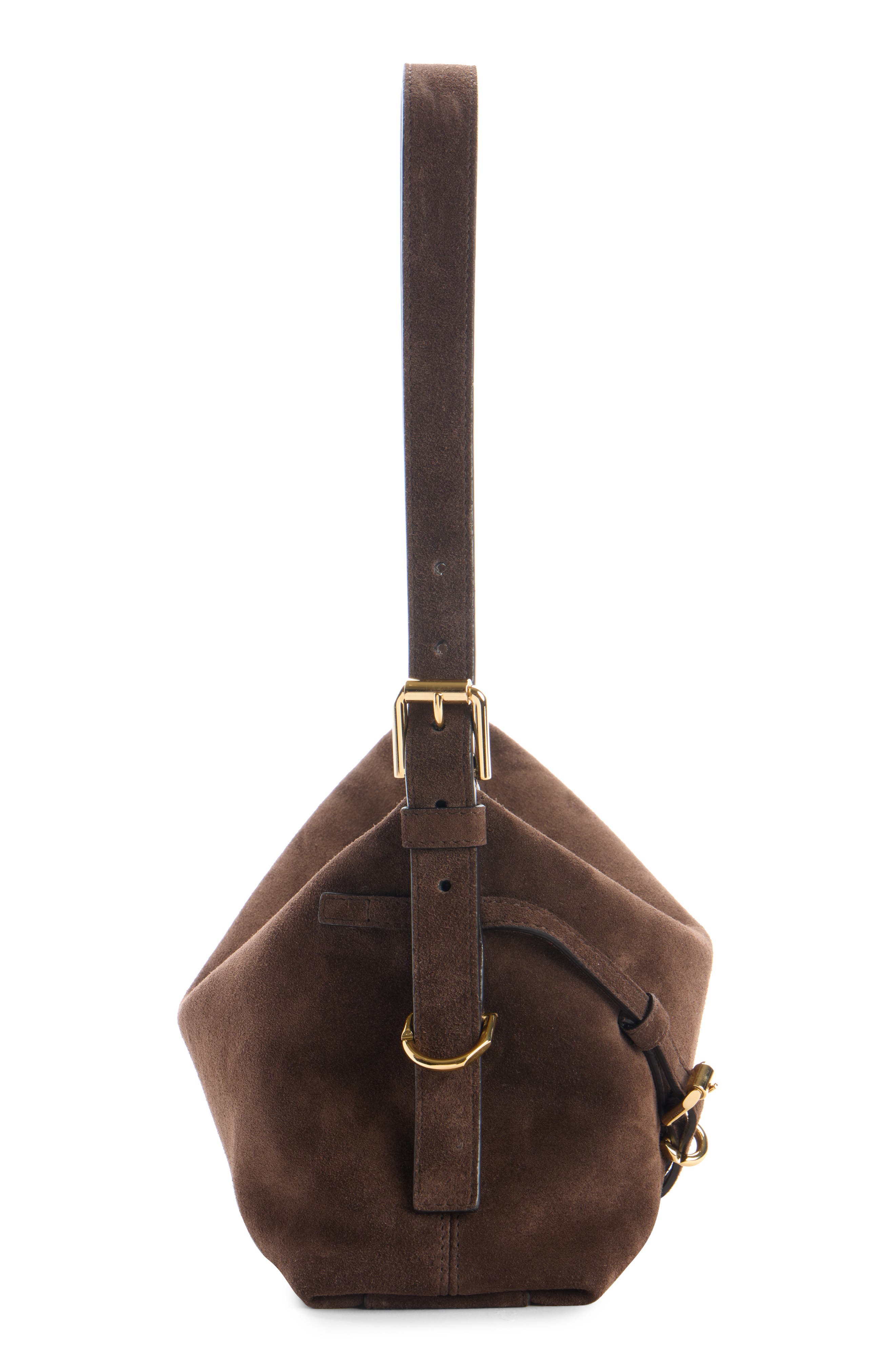 Givenchy Mini Voyou Suede Shoulder Bag, Alternate, color, 202-Ebony Brown