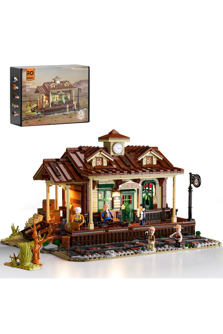 Steampunk Train Station Lighting Building Set Model SP1843T, Main, color, Multicolor