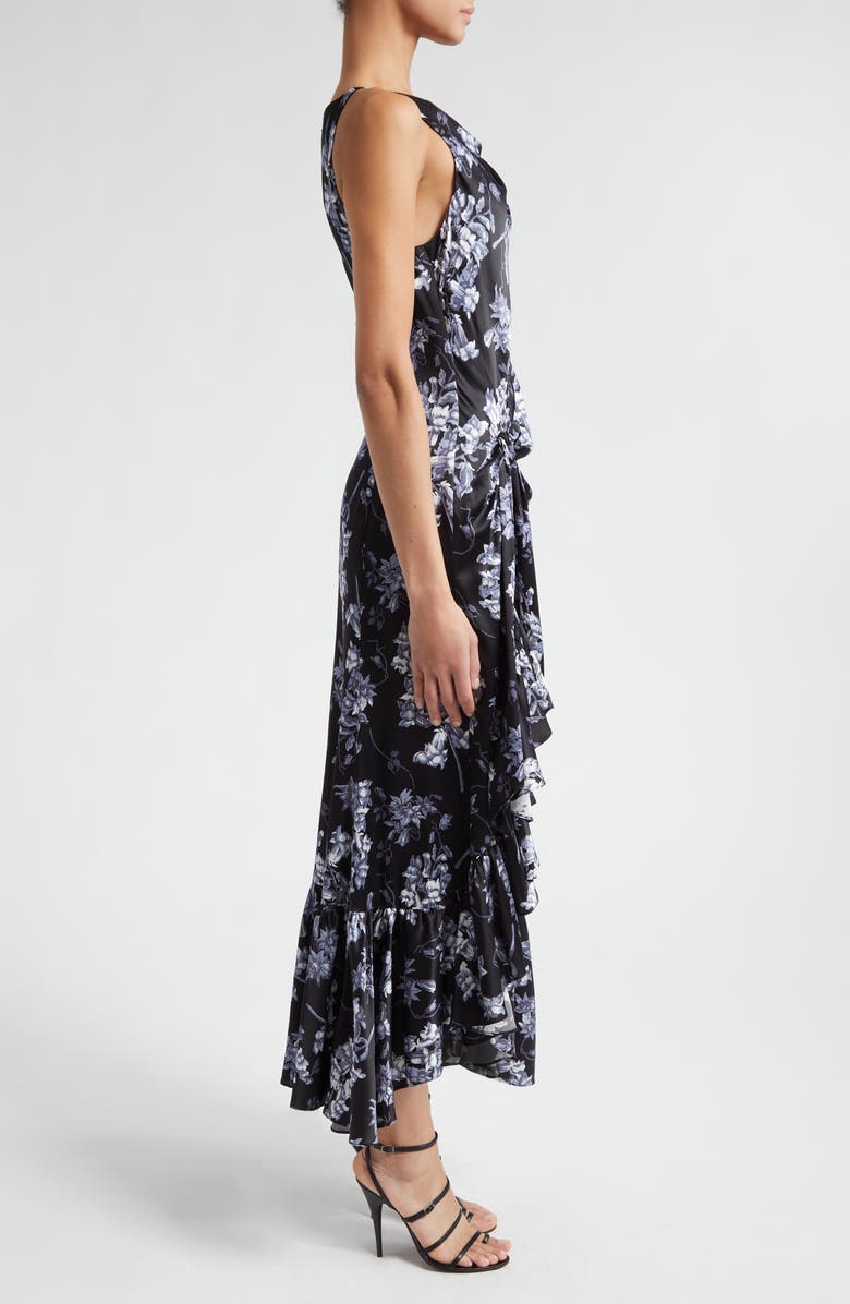 Cinq à Sept Anwen Floral Asymmetric Hem Silk Maxi Dress, Alternate, color, 