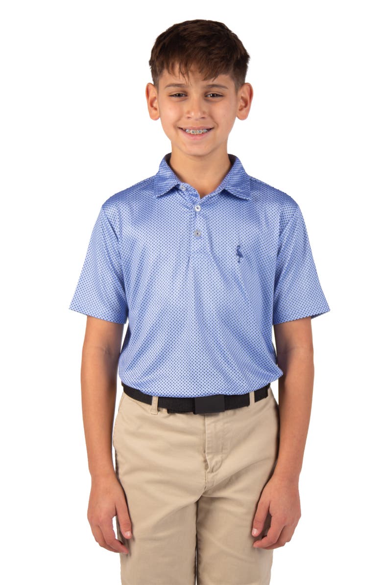 TailorByrd Kids' Mini Dots Performance Polo, Alternate, color, Blue