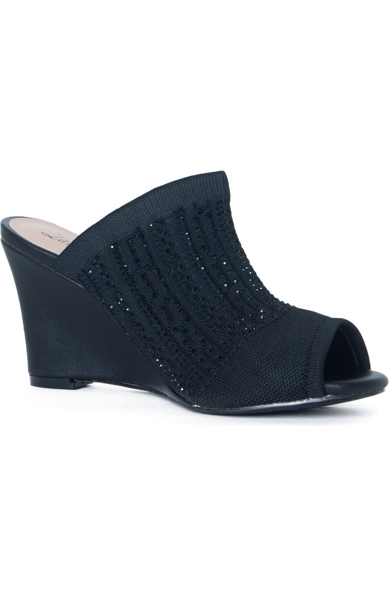 Lauren Lorraine Martha Wedge Sandal, Main, color, Black