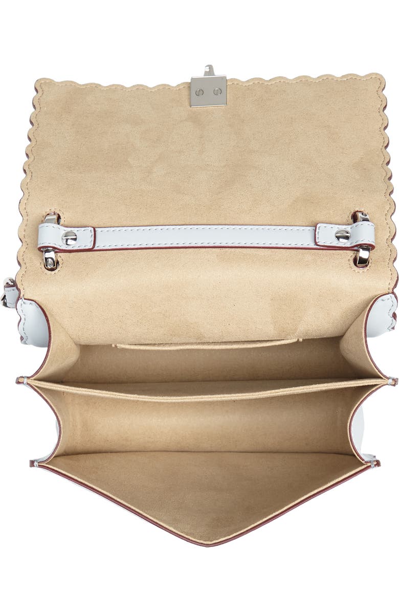 Fendi Mini Kan I Scalloped Leather Shoulder Bag, Alternate, color,
