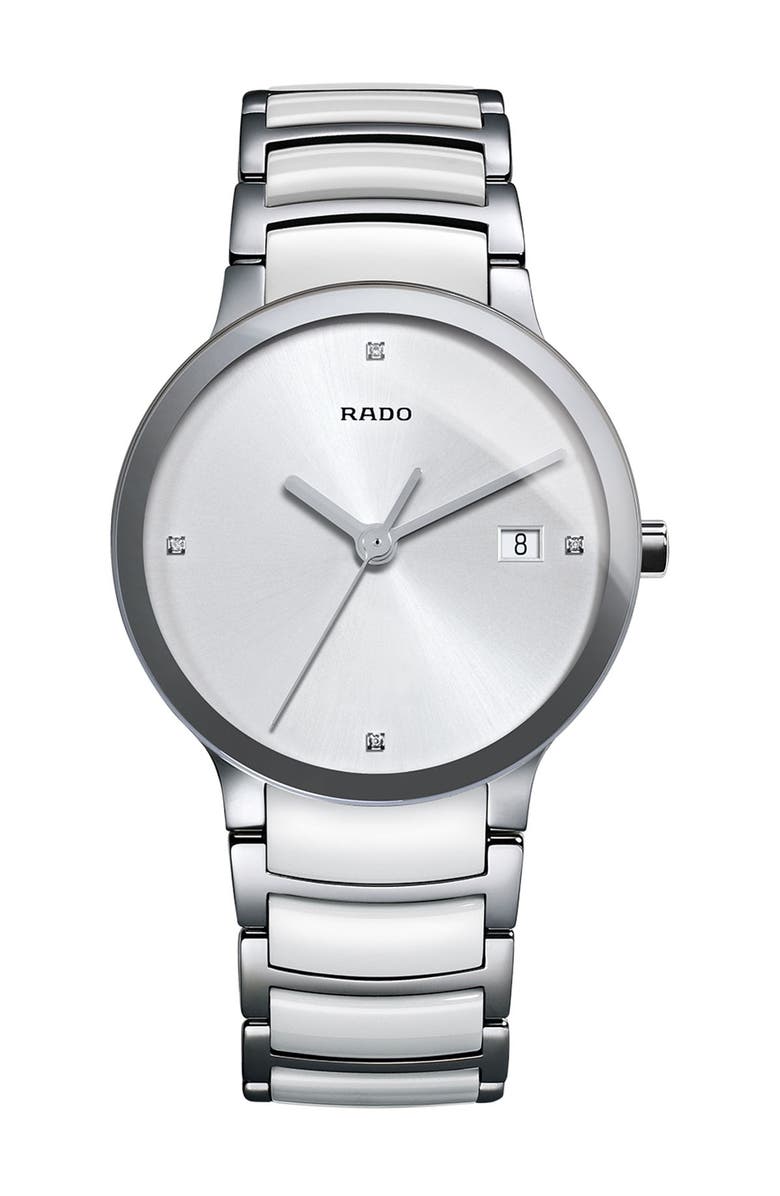 RADO Centrix Diamond Bracelet Watch, 38mm - 0.011 ctw, Main, color, 