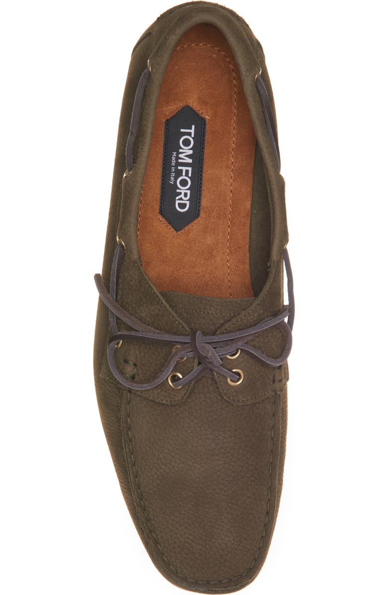TOM FORD Robin Boat Shoe, Alternate, color, 3Ea02 Olive/ Amber