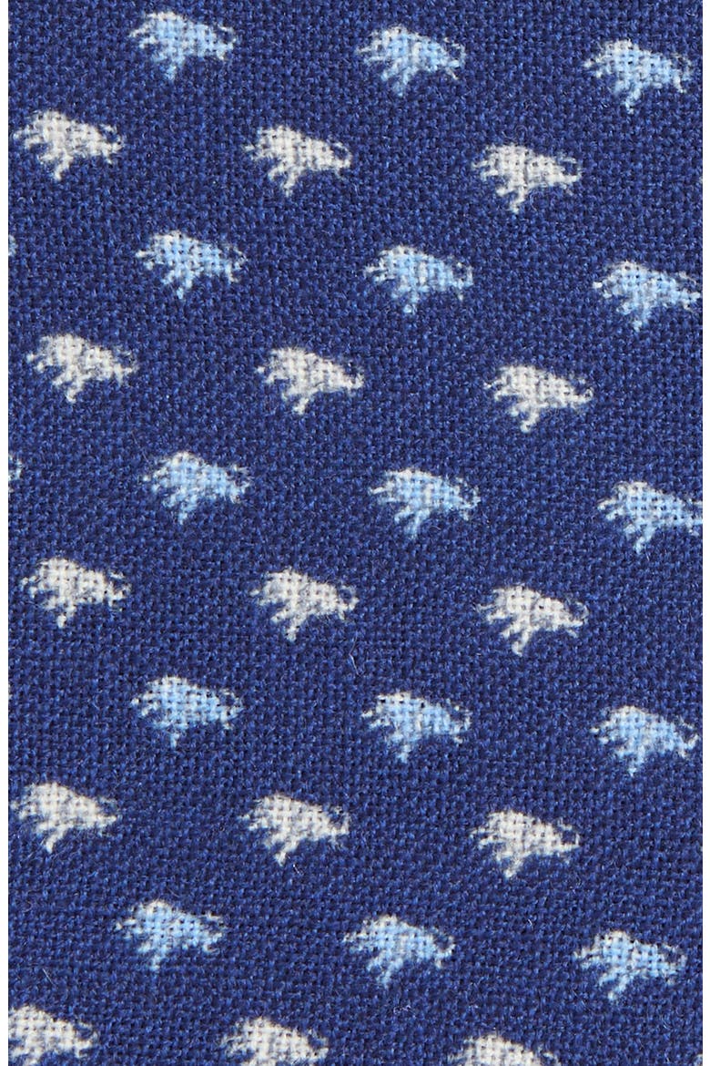 Print Wool Pocket Square, Alternate, color, NAVY
