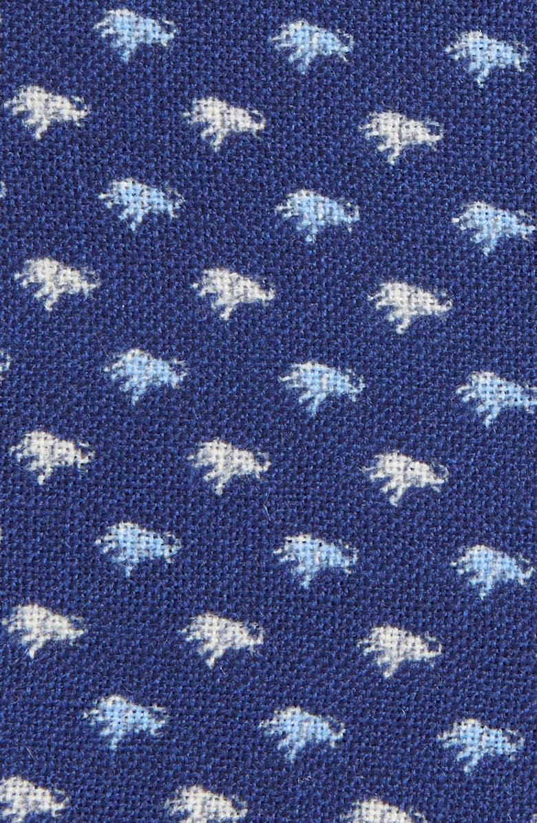 CLIFTON WILSON Print Wool Pocket Square, Alternate, color, Navy