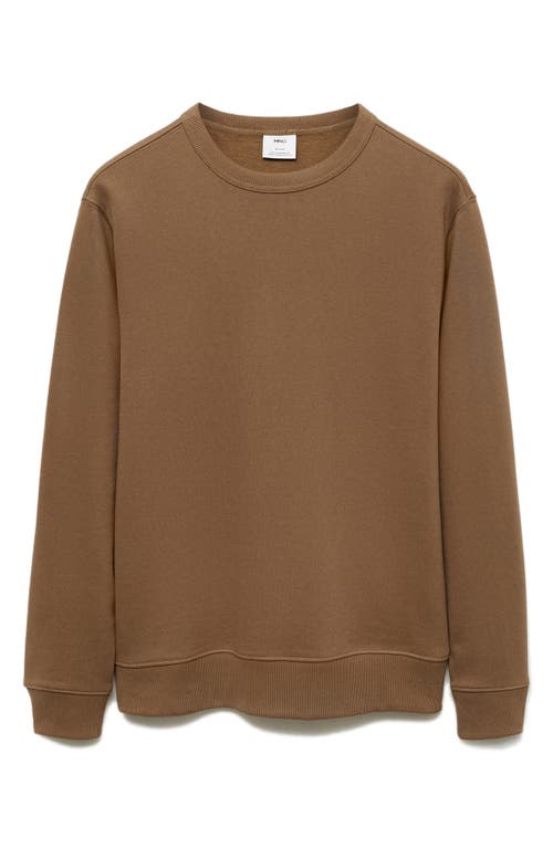 Mango Regular Fit Cotton Blend Sweatshirt In Medium Brown
