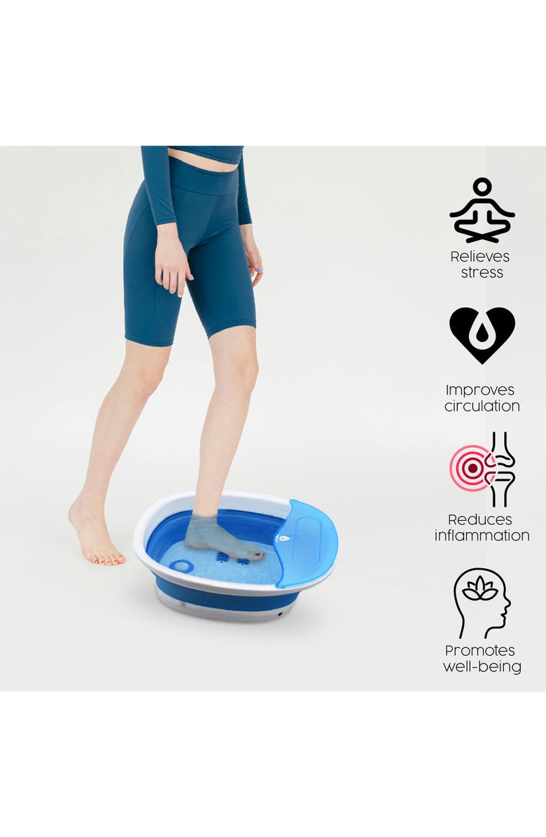 PURSONIC Collapsible Wireless Footbath Spa Massager, Alternate, color, White