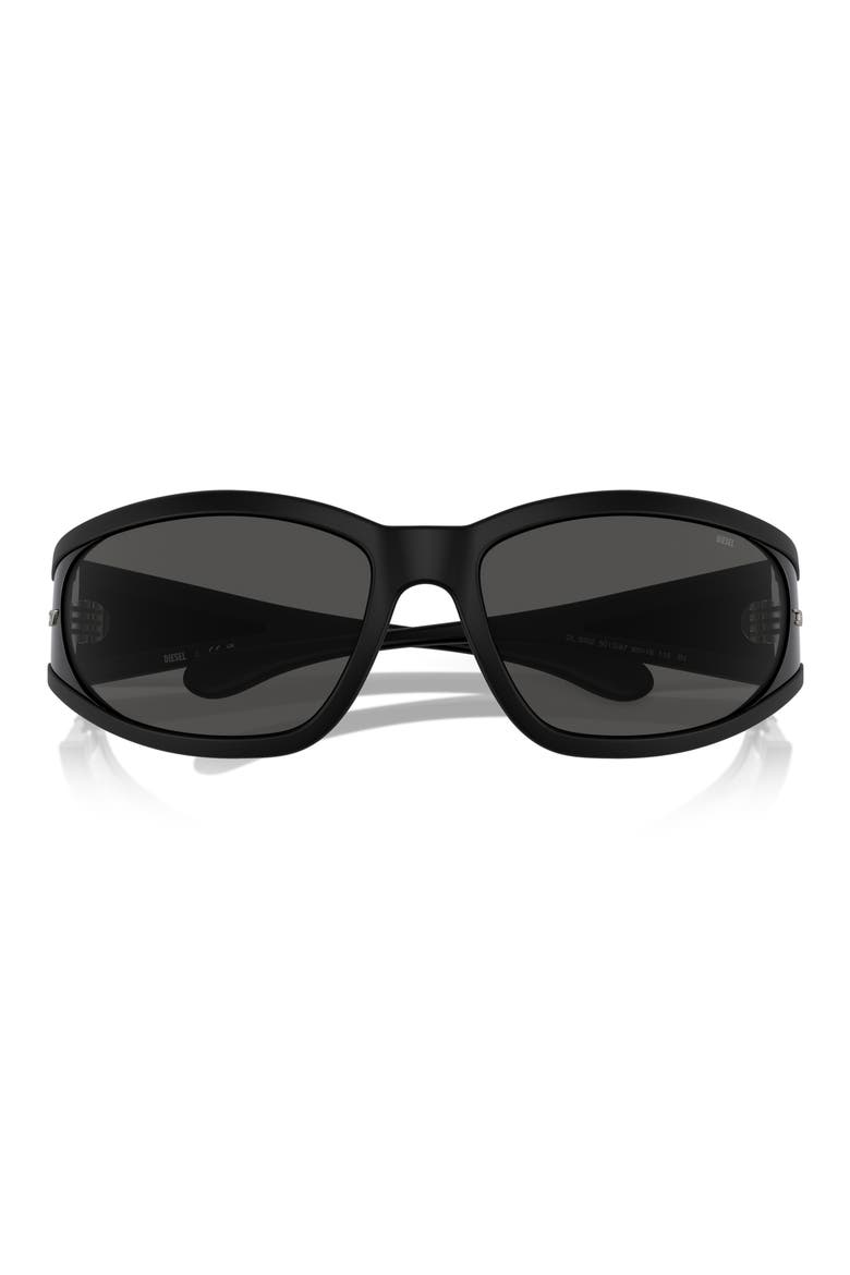 65mm Oversize Pillow Sunglasses, Alternate, color, MATTE BLACK / DARK GREY