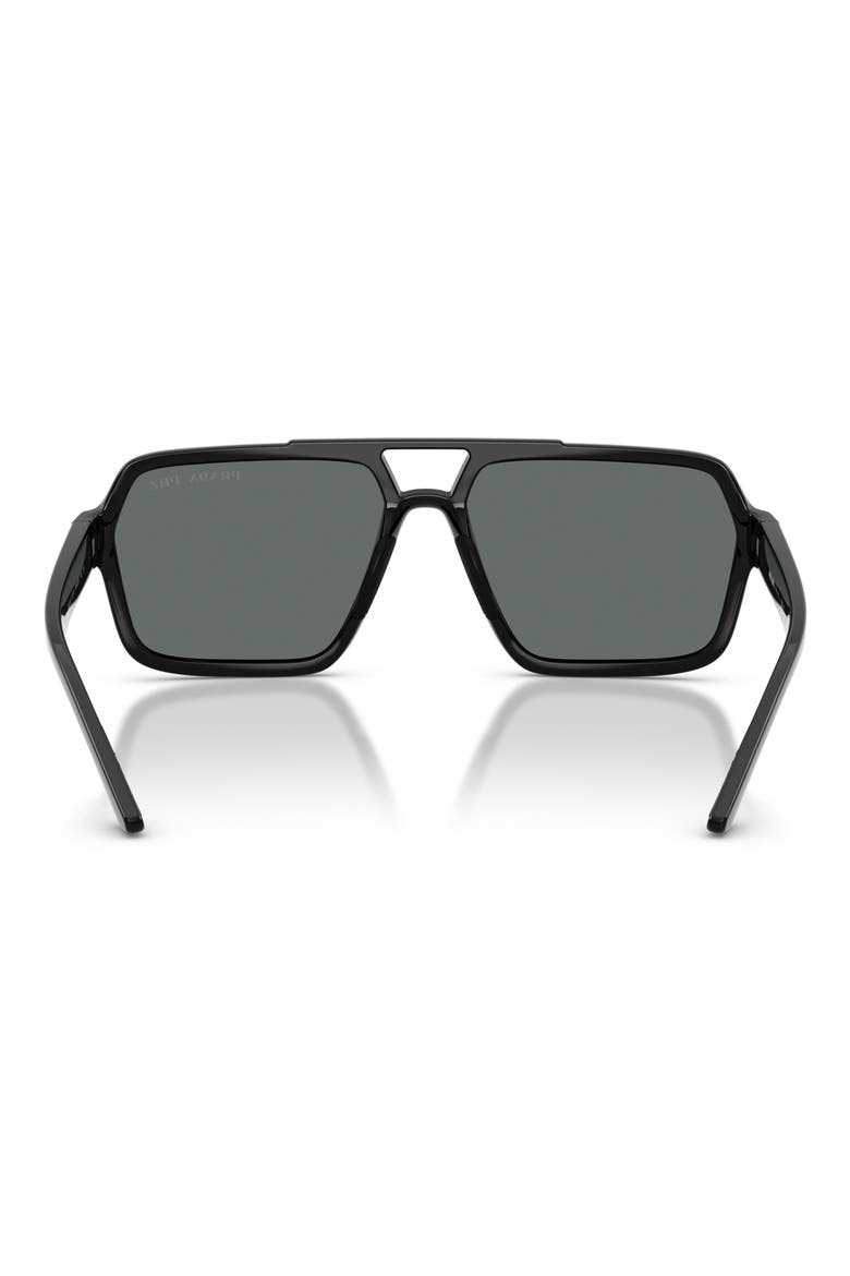 59mm Polarized Pilot Sunglasses, Alternate, color, BLACK / POLAR DARK GREY