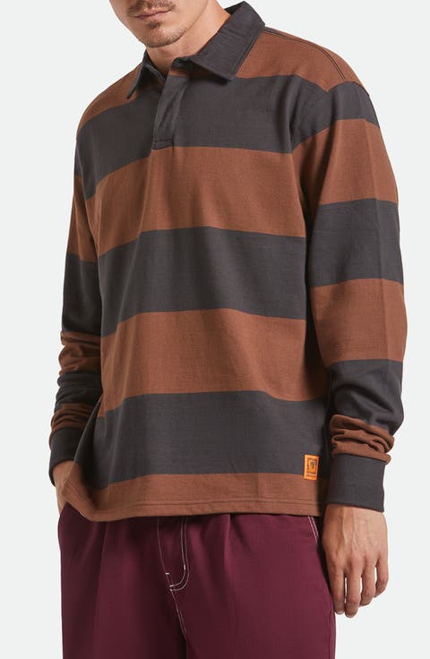 Union Long Sleeve Stripe Rugby Polo