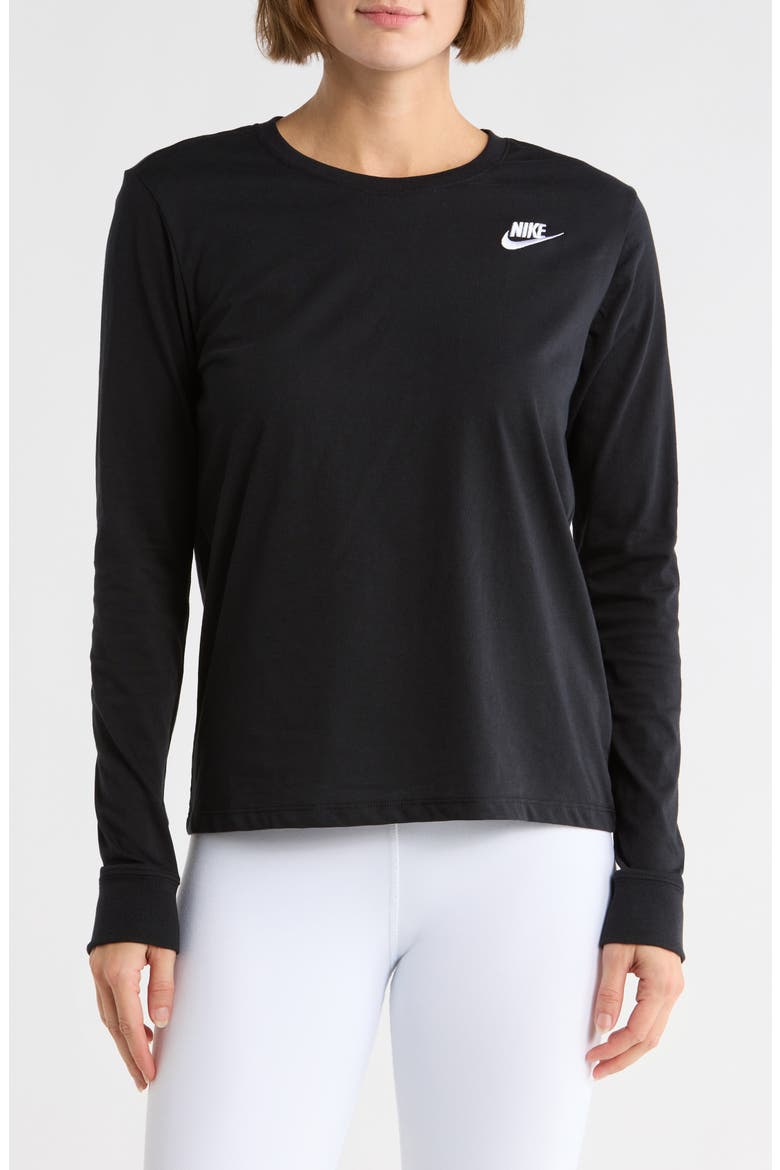 Club Logo Cotton Long Sleeve Graphic T-Shirt, Main, color, BLACK/ WHITE