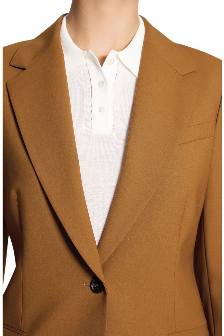 Lynnia Stretch Wool Blazer, Alternate, color, DARK COGNAC