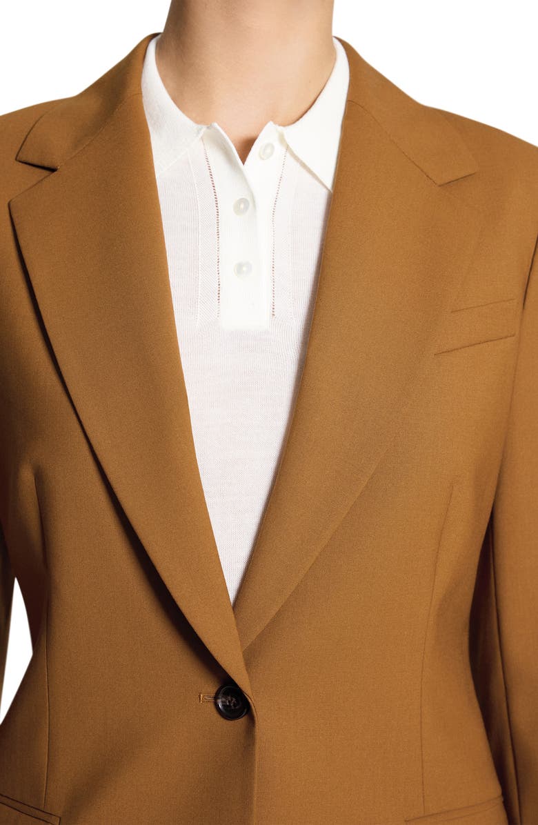 Theory Lynnia Stretch Wool Blazer, Alternate, color, Dark Cognac